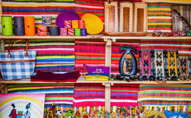 Impressive market stall with handmade souvenirs Antananarivo Madagascar