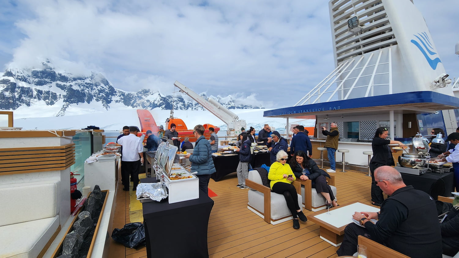 BBQ on the deck of the Ocean Albatros.