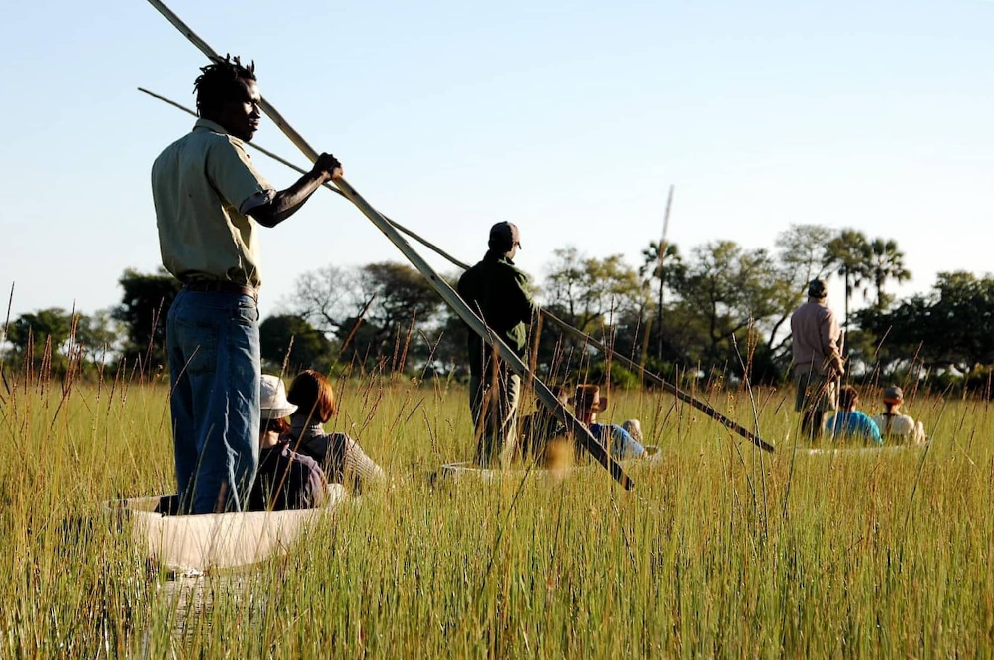 Mokoro (dugout canoe) is the traditional form of transport deep in the delta