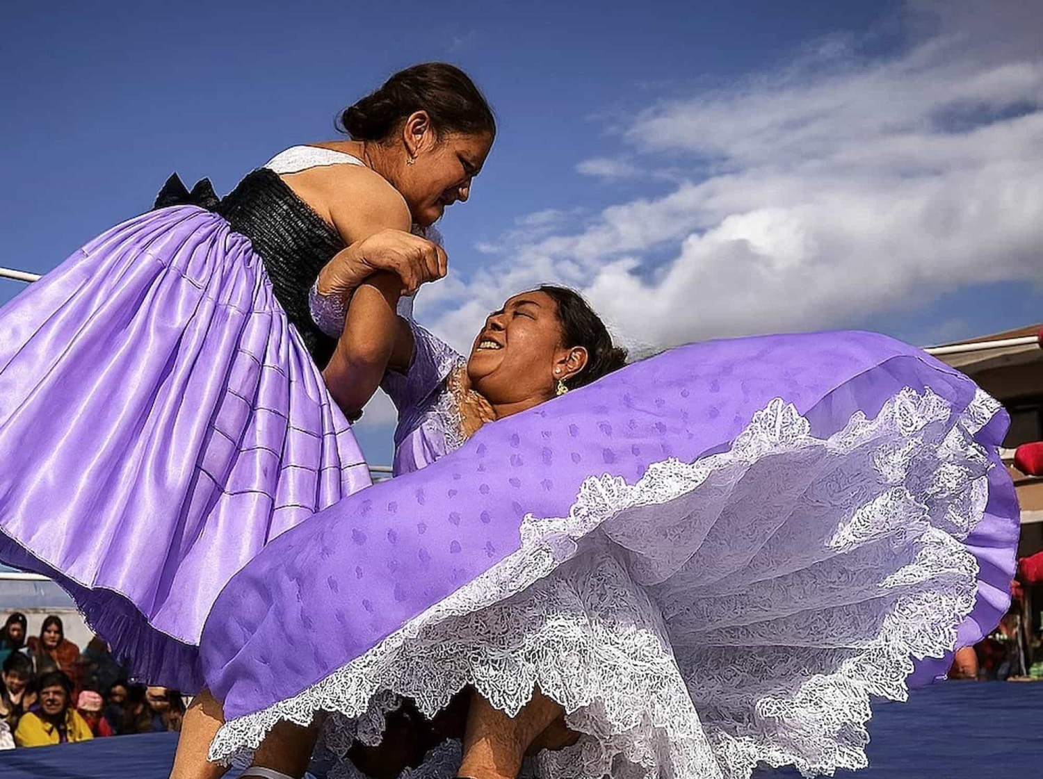 Cholita Wrestlers of La Paz (Cholita Luchadoras) in full traditional dress. Cholita Wrestlers of La Paz (Cholita Luchadoras) in full traditional dress.