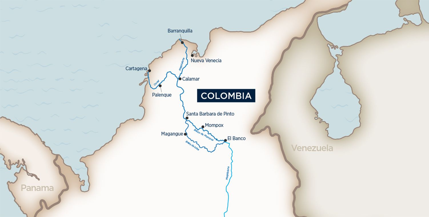 The eight-day itinerary from Barranquilla to Cartagena or in reverse.