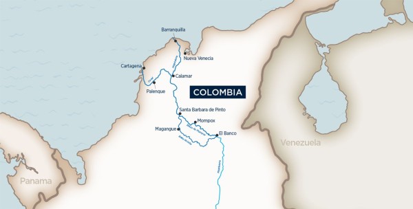 The eight-day itinerary from Barranquilla to Cartagena or in reverse.