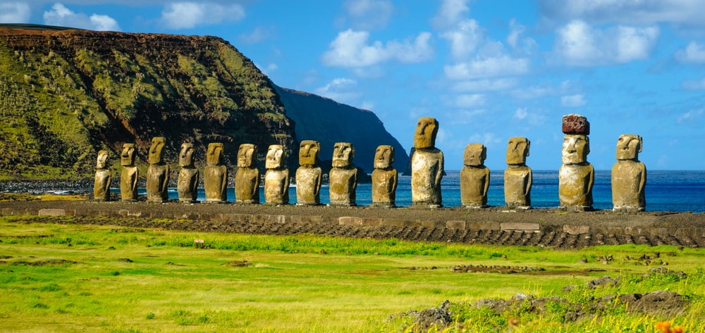 Giant stone statue of Easter Island.