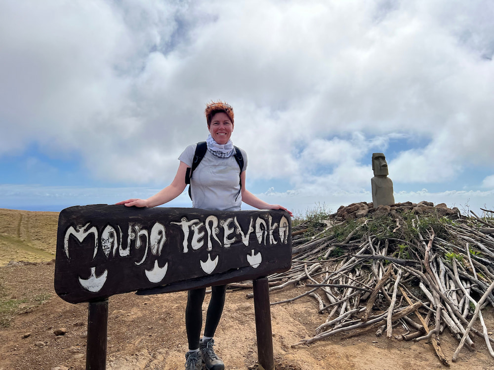 Tara taking in the stellar views from the island’s highest peak.