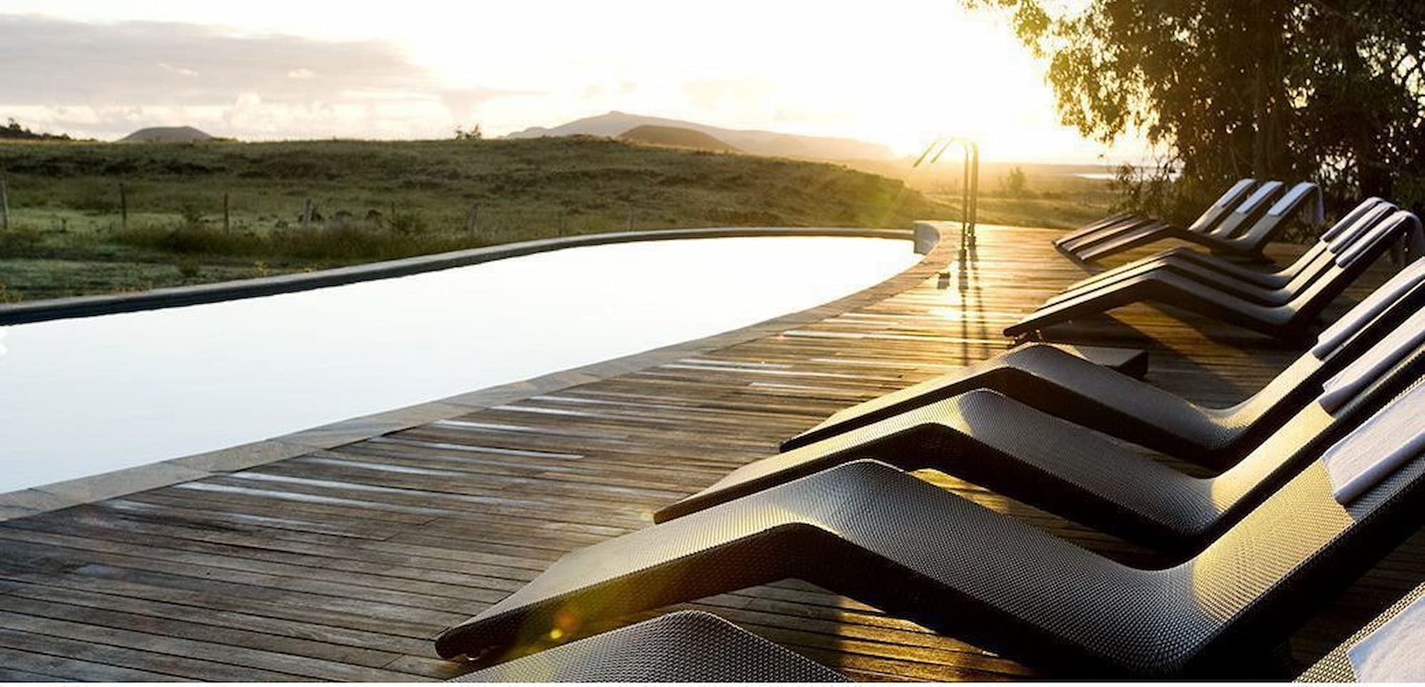 The outdoor pool of the Explora boutique hotel.