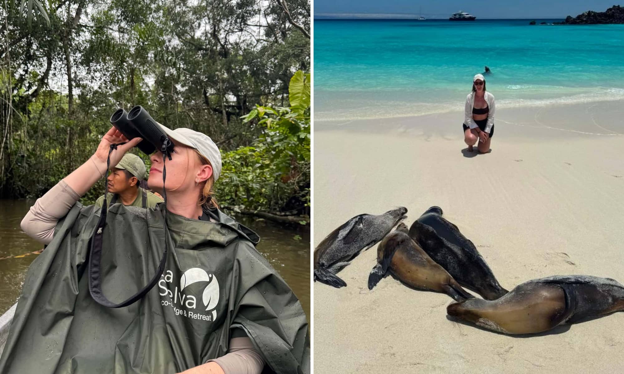 Beke's wildlife sightings in Ecuadorian Amazon to the white sand beach of Galapagos with sea lions