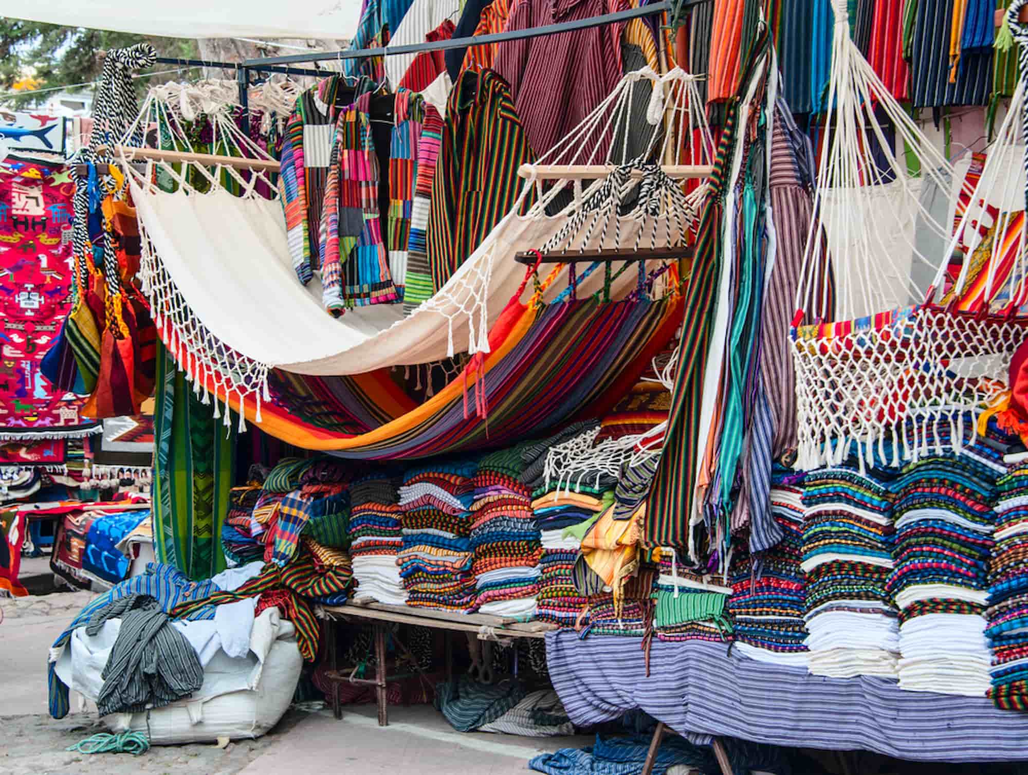 Colorful market in Otavalo, Ecuador.