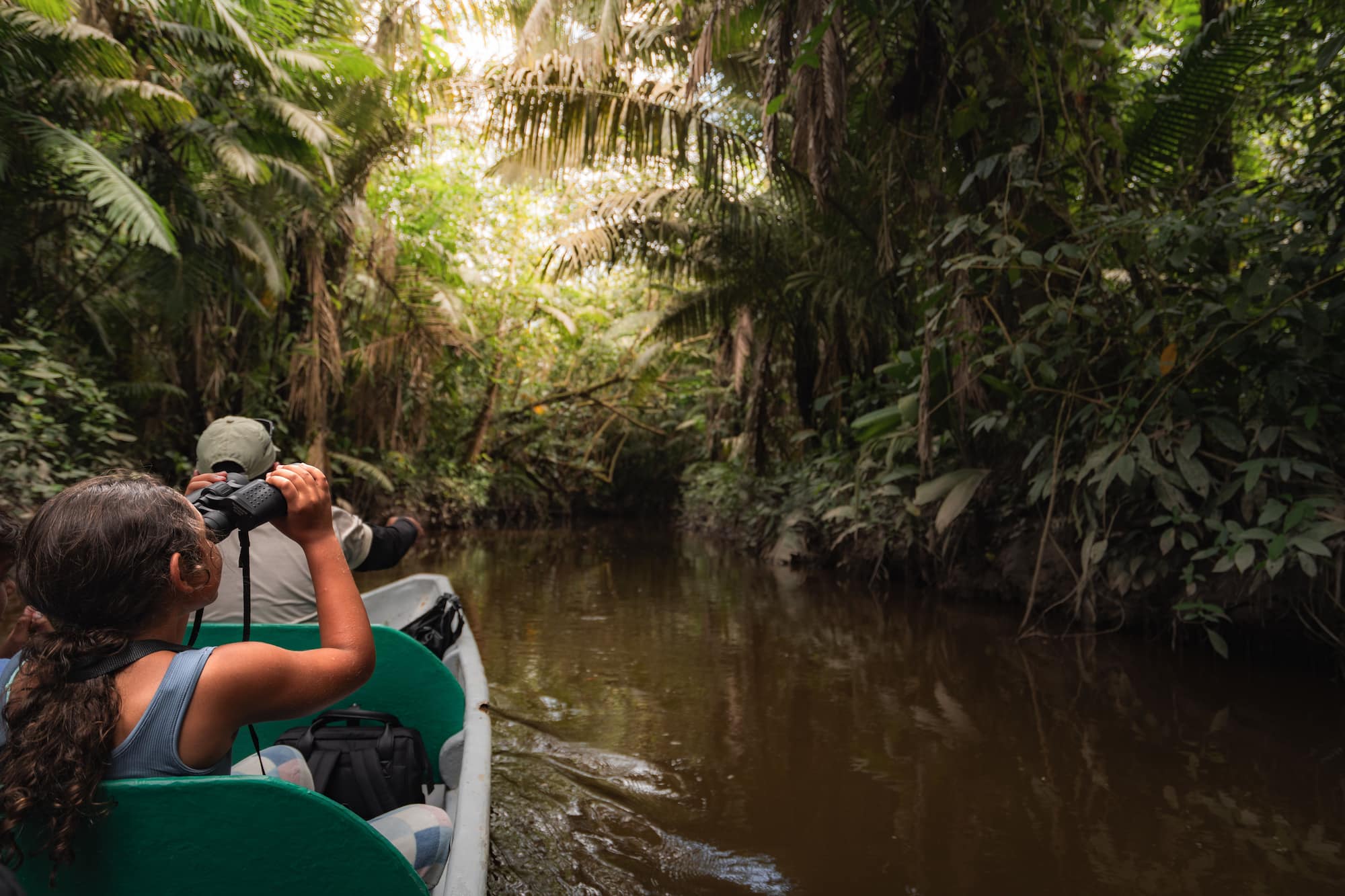 Woman on river safari in Amazon River. Woman on river safari in Amazon river.
