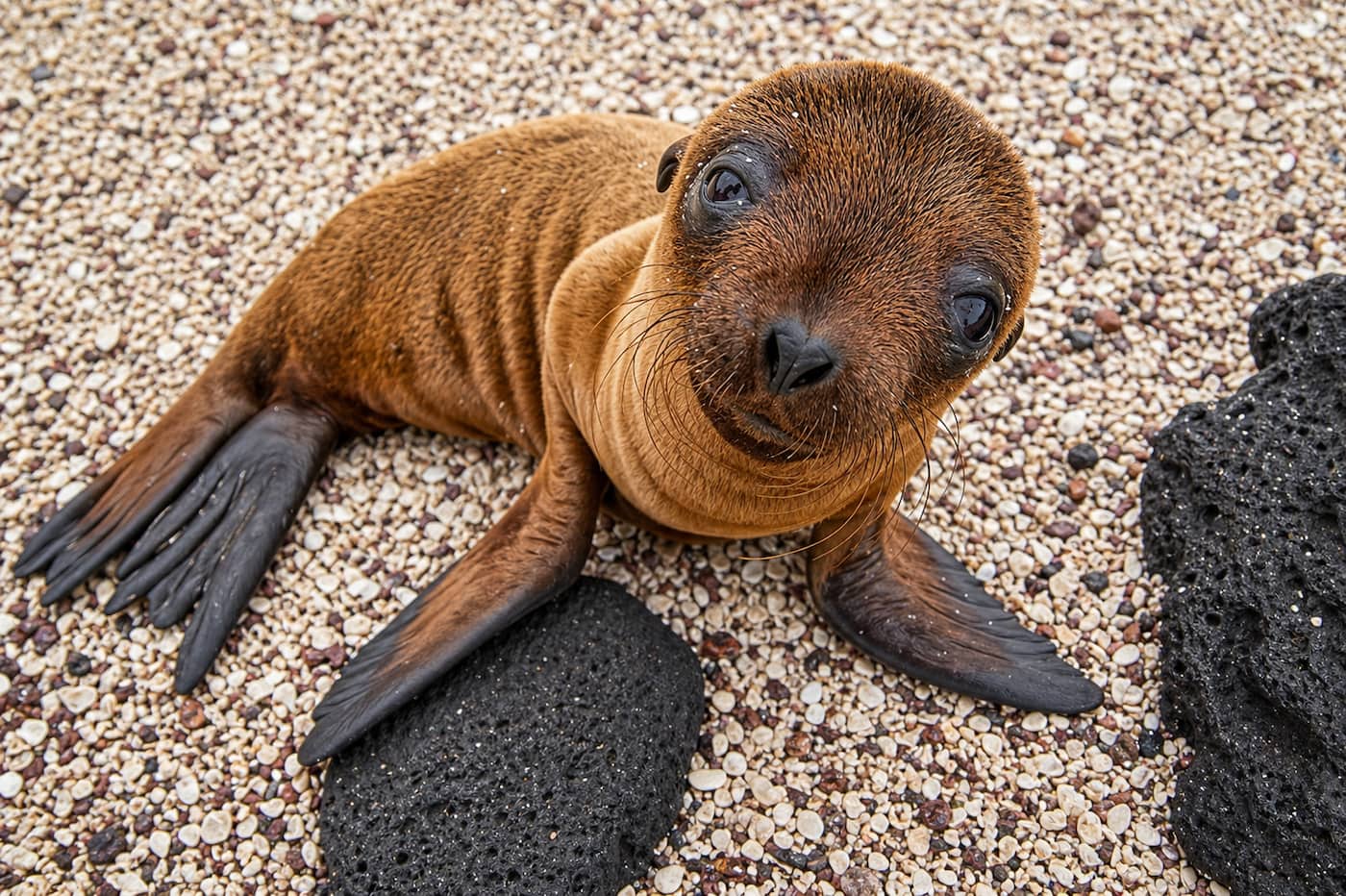 Baby seal on shore, Galápagos Islands, Ecuador