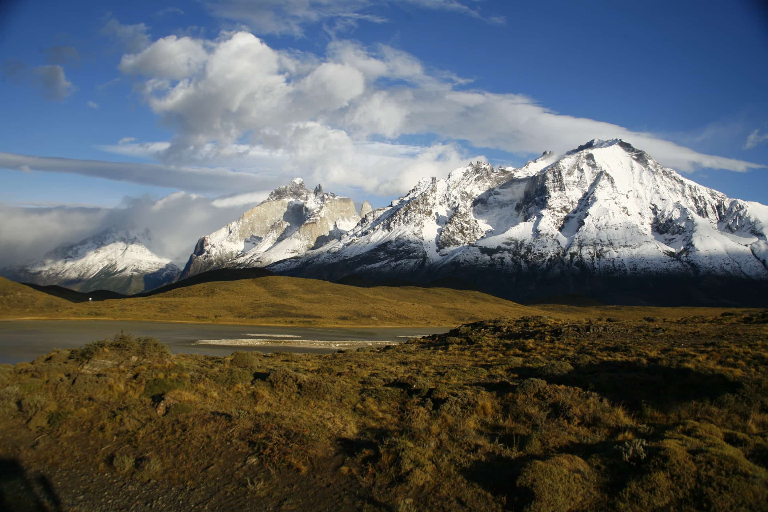 View on a stretch of remote road in Patagonia.