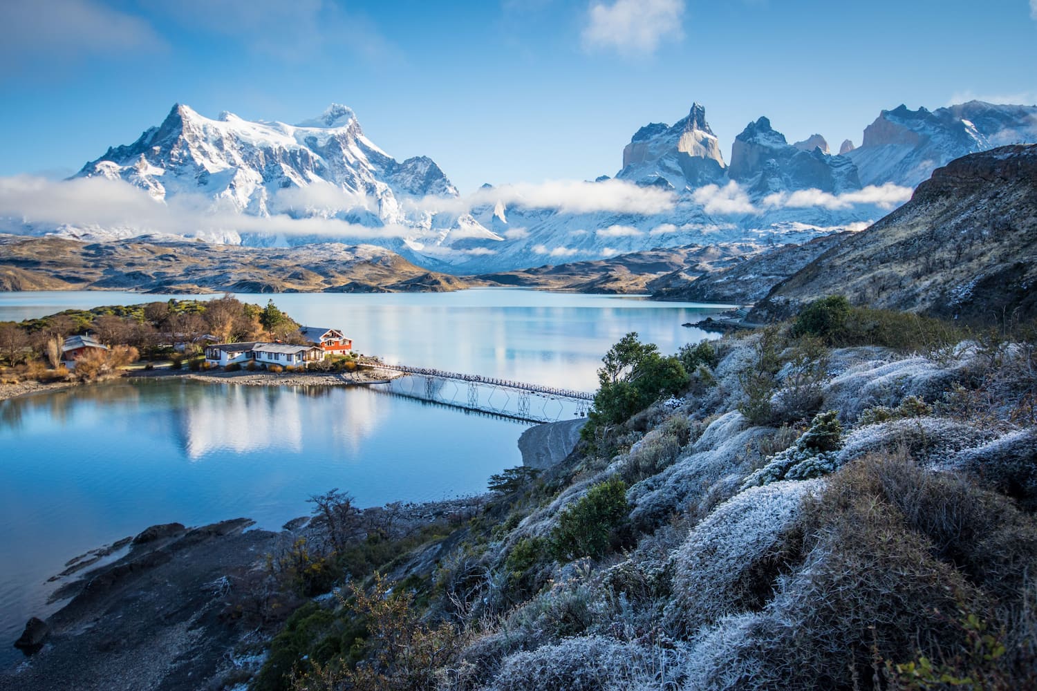 Lake Pehoe in Torres del Paine National Park, Patagonia