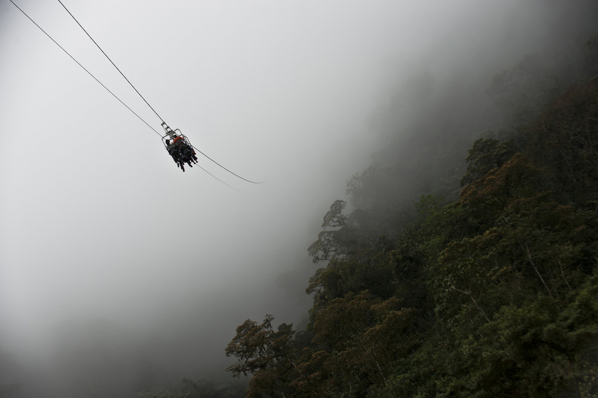 Exciting zip-line adventure above the Mindo Cloud Forest.