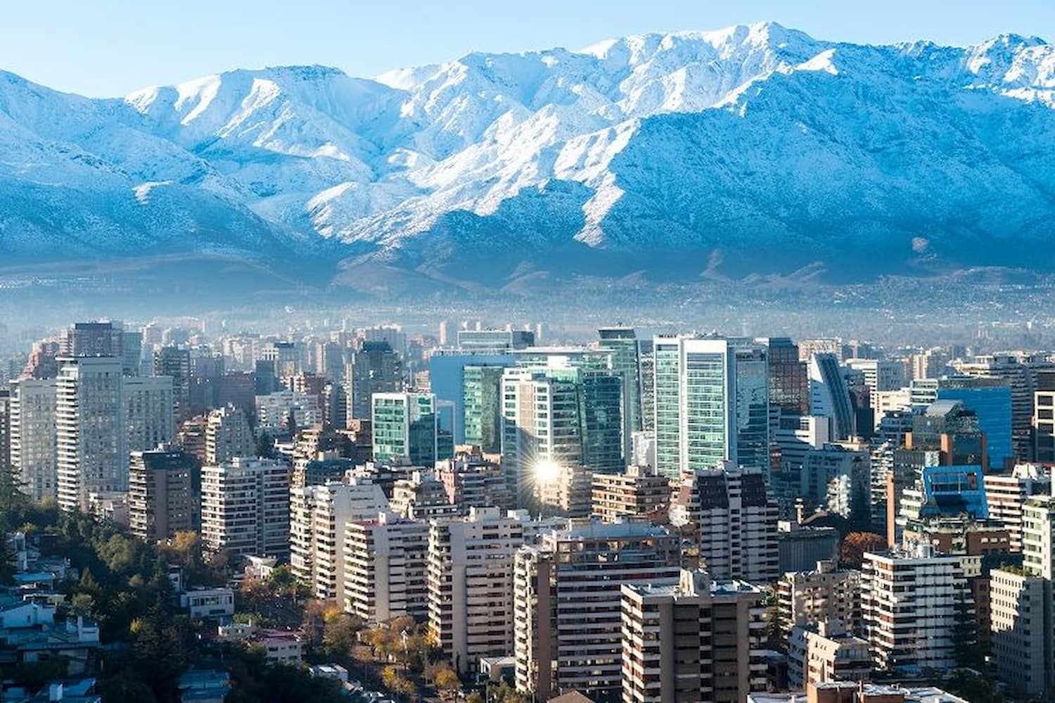 Santiago, Chile cityscape with the Andes in the background