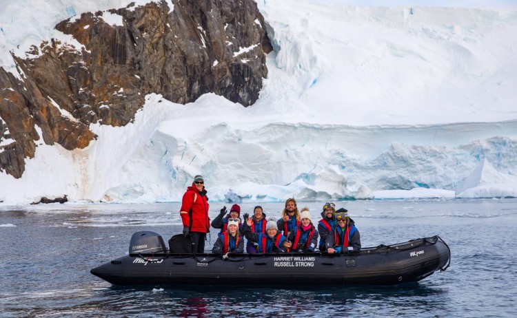 Zodiac Cruising Curtis Bay Antarctica Pia Harboure scaled
