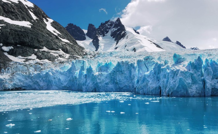 Antarctica towering glacier