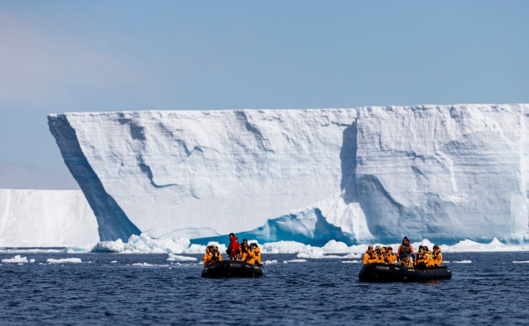 Guest take a zodiac cruise