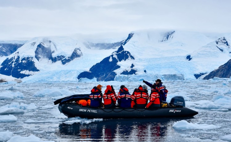 Explorers expedition Zodiac cruise in Antarctic