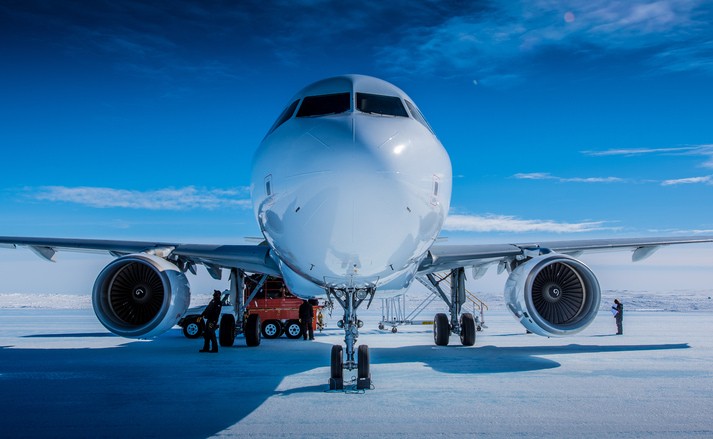 Aircraft in Antarctic Glacier