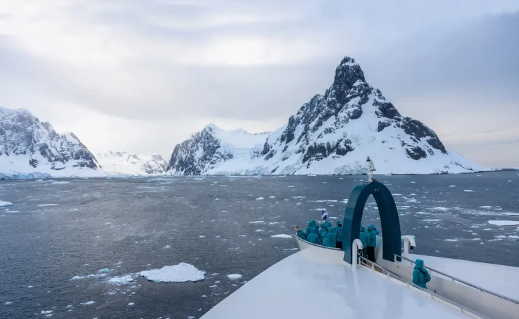 SH Minerva guest on Swan nest during the Antarctic cruise