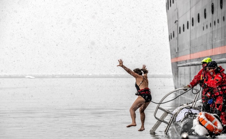 Antarctica Borgen Bay Polar plunge