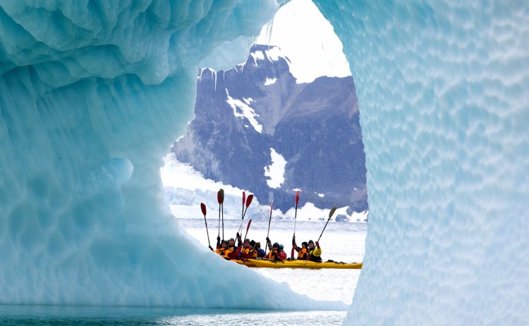 Antarctica Fly the Drake Passage guest on Sea kayak excursion