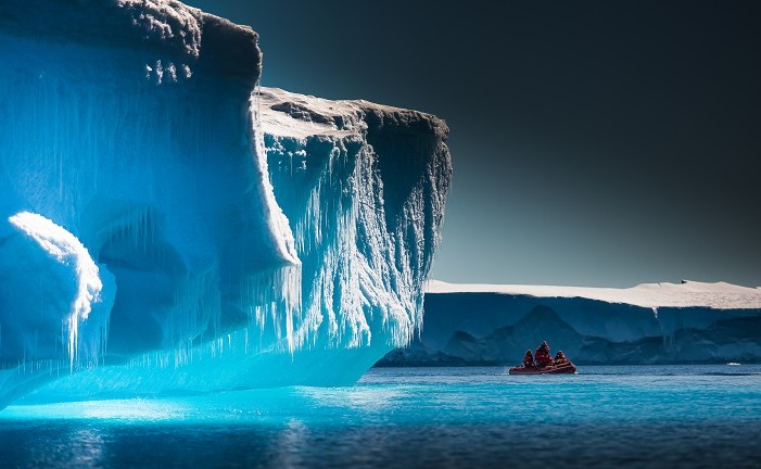 blue icebergs of Antarctica