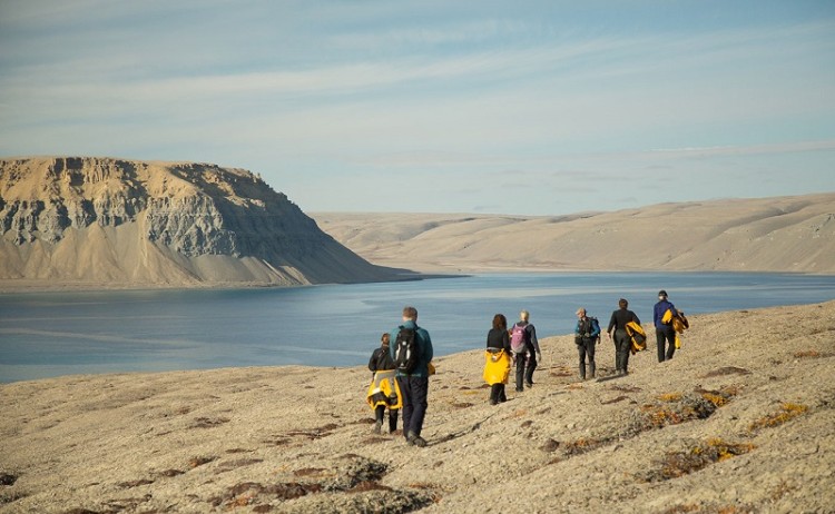 Canadian Arctic cruise, guest hiking 