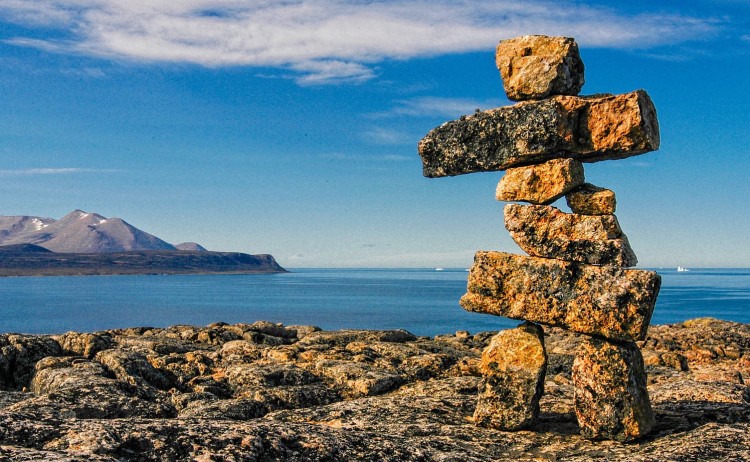 Baffin Island stone stacking