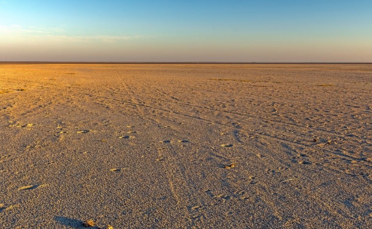 Botswana expansive View of Salt Pans in the Evening at the Makgadikgadi Salt Pans in Botswana