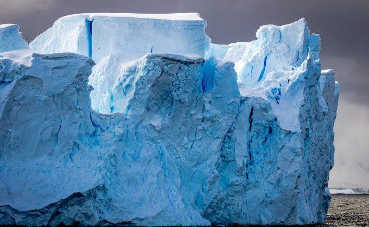Fly in Sail out Iceberg in Antarctica