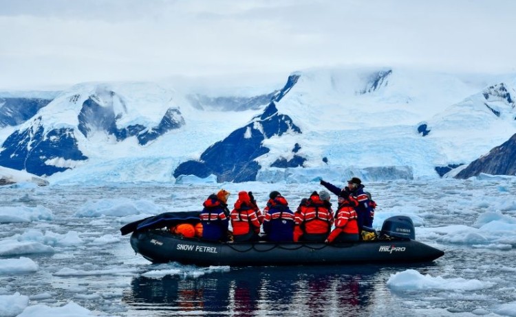 Zodiac cruise in Antarctic