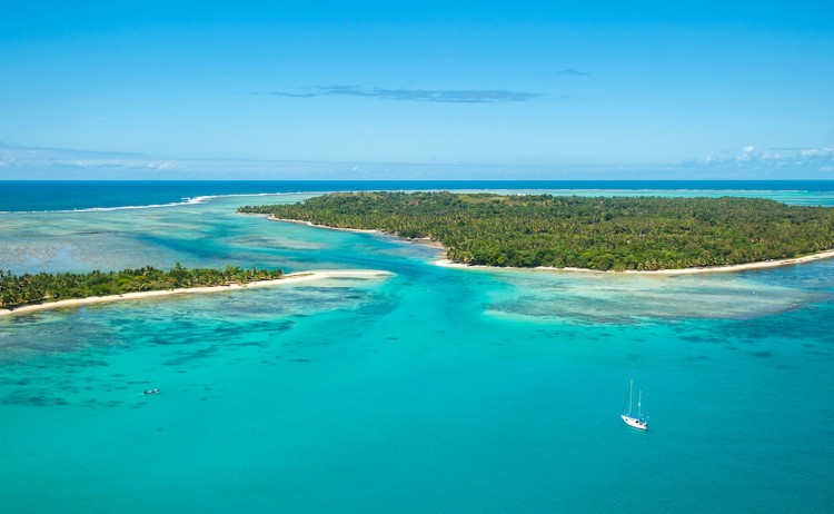 From Rainforest to Reef Aerial of Sainte Marie island Madagascar