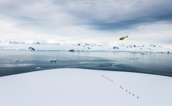 alpine heli trekking antartica Quark