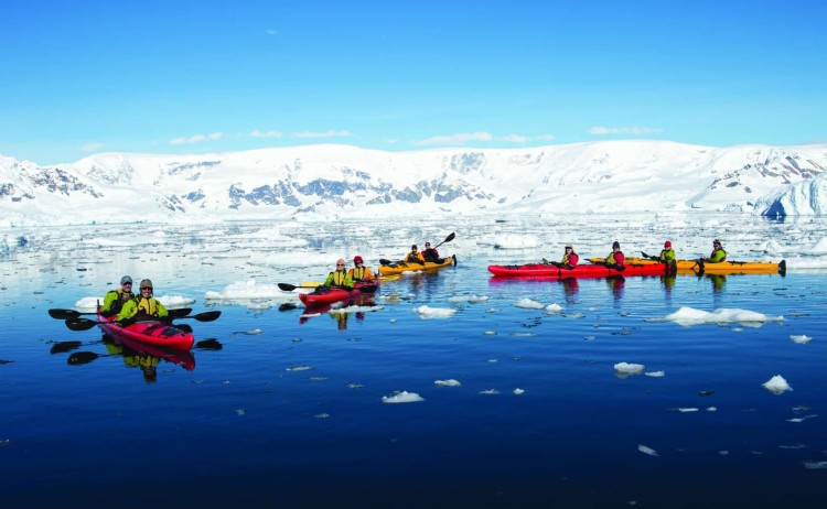 Sea Kayaking in Portal Point Antarctica
