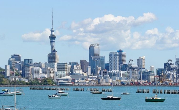 Sky tower in a sunny day North Island New Zealand v3