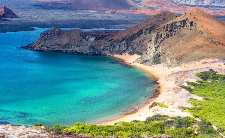 Beautiful beach on Bartolome Island in the Galapagos Islands in Ecuador 1
