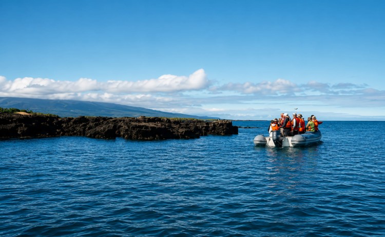 panga ride in the Galapagos