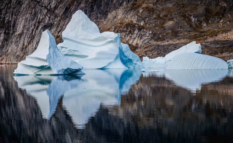 Greenland and Iceland massive Iceberg floating in Arctic waters