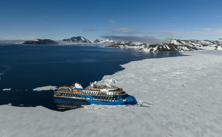 Ocean Victory ice breaking the floating ice