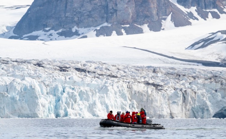 Halal cruise guest embarking on zodiac adventure