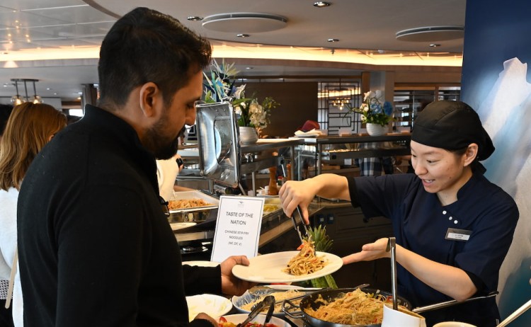 Halal friendly cruise crew serving halal food