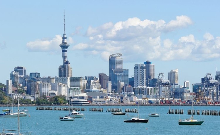 Sky tower in a sunny day North Island New Zealand v2