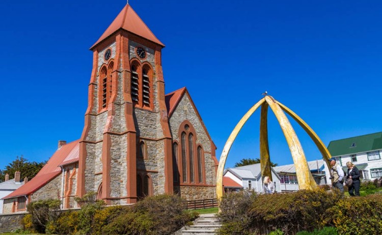 In Shackleton Footsteps cruise Port Stanley church in Falkland island