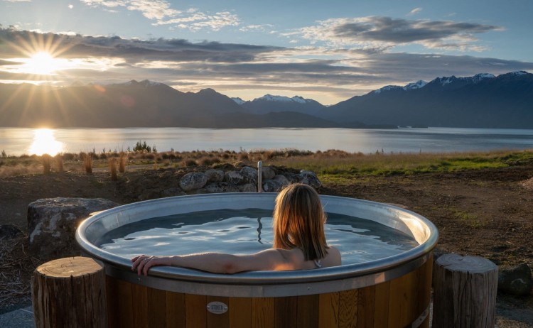 Tourist taking a dip in a bath tub v2
