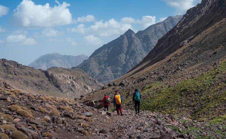 Mount Toubkal trail the highest mountain in North Africa