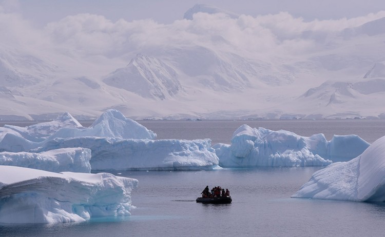 New Years Circle crossing Cuverville Island