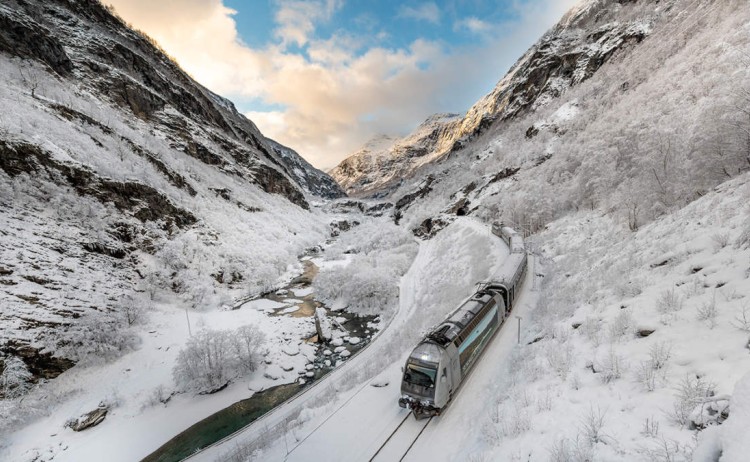 Flam railway in winter