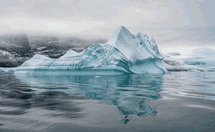 Out of northwest passage iceberg reflection arctic waters