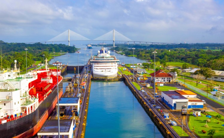 Panama canal from cruise shutterstock 1612374598