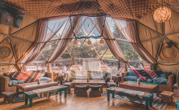 EcoCamp community domes bar dome at ecocamp patagonia torres del paine chile